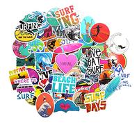 Surf Stickers Surfing Vinyle pour Planche Surf Mobile portable moto velo Bouteilles d'eau Réfrigérateurs Cahiers Autocollants Été Plage Fleurs Scrapbooking