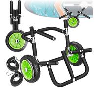 Surf - TECTAKE - Chariot de transport WAVEWHEEL pour 2 planches de surf, pliable et rembourrage mousse, 62 x 53 x 49 cm - Noir/Vert