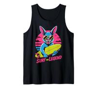 Surf The Legend Retro Bunny Design Neon Surf Débardeur