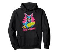 Surf The Legend Retro Bunny Design Neon Surf Sweat à Capuche