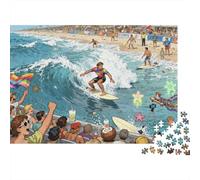 Surf Wave Ride Puzzle en Bois Imperméable Puzzles De 1000 Pièces pour Adultes Cadeaux Impossible Jeux De Stimulants