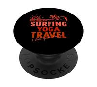 Surf Yoga Voyage - I Live Your Dream (Beach Graphic) PopSockets PopGrip Adhésif