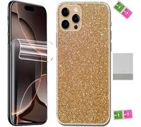 Surface arrière brillante Doré effet bijou avec protection écran hydrogel transparent couverture intégrale Compatible avec Samsung F70e 5G
