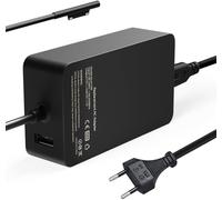 Surface Charger 65W 15V 4A for Microsoft Surface Pro 11/10/9/8/7/7+/6/5, Laptop 7/6/5/4/3, Go 4/3/2/1, Book 3/2/1 - With USB Port