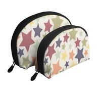 Surface colorée étoile, Trousse de Maquillage Coquille Femme Petit Porte-Monnaie Trousse de Toilette Trousse à cosmétiques 2 pièces