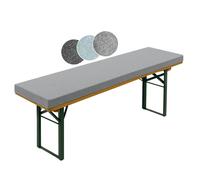 Surface de banc pour la bière 220 x 25 cm, gris clair, épaisseur 4 cm, avec boucles de maintien pour la fixation, extra épais, sleepling