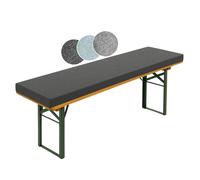 Surface de banc pour la bière 220 x 25 cm, gris foncé, épaisseur 4 cm, avec boucles de maintien pour la fixation, extra épais, sleepling