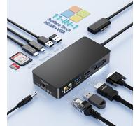 Surface Dock 11 en 1 MS Station d'accueil Surface Pro 4K@60Hz HDMI+VGA avec Bloc d'alimentation, hub de Station d'accueil Surface pour Surface Pro 11/10/9/8/X/7/6/5/4/3, Ordinateur Portable 6/5