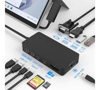 Surface Dock, Surface Docking Station, 11 en 1 Triple Display Microsoft Surface Dock avec HDMI 4K + VGA pour Surface Pro 9/8/X/7/6/5/4/3, Surface Laptop 5/Go/4/3/2/1, Surface Book 3/2, Surface Book