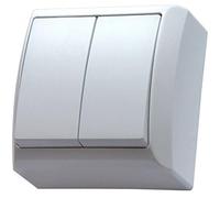 Surface Monté Bouton Interrupteur D'éclairage Double Bouton Cliquer Murale Blanc