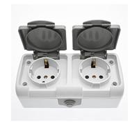 Surface-mounted single-unit wall panel household 16A European standard two-hole socket with cover waterproof and splash-proof