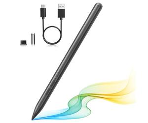 Surface Pen for Microsoft Surface Pro 9/8/X/7/6/5/4/3, Go 3/2/1, Book 1/2/3, Surface 3, Studio 1/2, MPP 2.0 Stylus Pen 4096 Pressure, Tilt, Palm Rejection, Magnetic, USB-C Charging/Grey