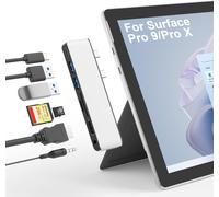 Surface Pro 11/10/9 Docking Station avec HDMI 4k, USB C Thunerbolt 4 (Display+PD Charging+Data), USB 3.0 * 2, SD/TF, Audio 3,5 mm, Triple Affichage (Surface Pro 9+HDMI+USB C) pour Surface Pro 11/10/9