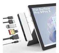 Surface Pro 11/10/9 Docking Station avec HDMI 4k, USB C Thunerbolt 4 (Display+PD Charging+Data), USB 3.0 * 2, SD/TF, Audio 3,5 mm, Triple Affichage (Surface Pro 9+HDMI+USB C) pour Surface Pro 11/10/9