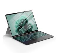 Surface Pro 12 Clavier pour Microsoft Surface Pro 12" 2025, rétro-éclairé 7 couleurs, clavier magnétique sans fil, Bluetooth, ultra fin, avec pavé tactile multipoint, mise en veille/réveil automatique