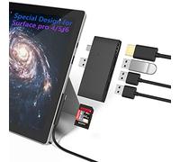 Surface Pro 4/Pro 5/Pro 6 Station d'accueil Hub USB Adaptateur Hub USB 3.0, Lecteur de Carte mémoire SD et TF/Micro SD, convertisseur de Port HDMI 4K Accessoires pour Microsoft Surface Pro 6/5/4