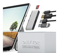 Surface Pro 8 USB C Hub Adaptateur avec 4K HDMI, USB-C Thunderbolt 4 (Display+PD Charging+Data), USB 3.0, USB 2.0, TF Card Slot, Docking Station Dual Monitor(HDMI+USB C) pour Surface Pro 8