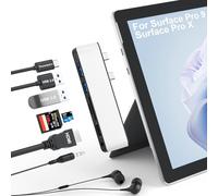 Surface Pro 9 Hub Docking Station, 7 in 1 Triple Display Surface Pro 9 Zubehör mit 4K HDMI +8K Video Display USB-C Thunerbolt 4 (40G Dat 100W Charge), 3.5mm Audio für Surface Pro 9/Pro X