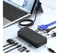 Surface Pro 9 Hub Docking Station Multi Port 6-in-2 avec Thunerbolt4 USBC 4K Display 40Gbps Data PD Charging HDMI USB3.0 microSD TF SD Card Reader pour Microsoft Surface Pro X89
