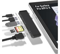 Surface Pro 9 Hub Docking Station Multi Port 6-in-2 avec Thunerbolt4 USBC 4K Display 40Gbps Data PD ChargingHDMIUSB3.0microSD TF SD Card Reader pour Microsoft Surface Pro X89.[M519]