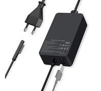Surface Pro Chargeur, 65W Chargeur Ordinateur Portable Compatible avec Microsoft Sur face Pro 11/10/9/8/7/6/5/4/X, Sur face Laptop 7/6/5/4/3/2, Surface Go 4/3/2/1, Surface Book 3/2/1, avec Un USB Port