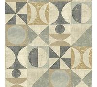 Surface Style - Papier peint à décoller et à coller, papier peint fantaisie pour chambre à coucher, salle d'eau, cuisine, vinyle, couverture de 30,75 m² (collection Take Form Collection, étain)