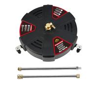 Surfaces Cleaner with Wheels, Outdoor Power Washing Tool, Stainless Steel Construction for Sidewalks, Decks, Patios, Driveways, Heavy-Duty Cleaning Attachment, 16 inches
