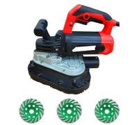 Surfaceuse Béton Électrique 2450W Ponceuse Mur et Plafond | Appareil de Chantier 2450W avec 3 Disques Rotatifs et Embout d'Aspiration pour Travaux Rénovation Maçonnerie(230v)