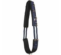 Imperial Riding IRH Deluxe Extra Ceinture de Longe Ergonomique avec sans Garrot et Anneaux en métal Bleu Marine/Or Rose