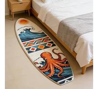 Surfboard-Shaped Fun Bedroom Mat Rug (Ocean, 40 * 120cm/15.7 * 47.2in)