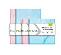 Surfela 4 Pièces Chiffons de Nettoyage en Microfibre pour vitres, Ultra Fine sans Traces, Doux Durables, Chiffon Magique Parfaits pour Nettoyer Les Fenêtres, Cuisines, Salles de Bain, Miroirs