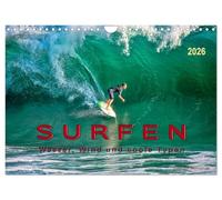 Surfen - Wasser, Wind und coole Typen (Wandkalender 2026 DIN A4 quer), CALVENDO Monatskalender: Surfen, ultimativer Funsport mit vielen begeisterten Anhängern.