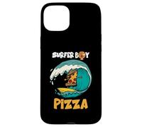 Surfer Boy pour ceux qui aiment surfer et manger des pizzas en été Coque pour iPhone 15 Plus