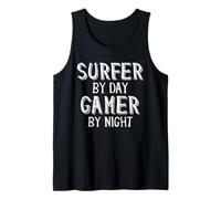 Surfer by Day Gamer by Night Surfing Video Gaming Surfers Débardeur