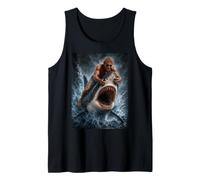 Surfer Dude Shark sautant Hors de l'eau Illustration pour l'océan Débardeur