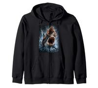 Surfer Dude Shark sautant Hors de l'eau Illustration pour l'océan Sweat à Capuche