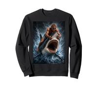 Surfer Dude Shark sautant Hors de l'eau Illustration pour l'océan Sweatshirt