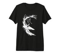 Surfer Line Art Sea Lover Beach Lifestyle T-Shirt Haut de Gamme