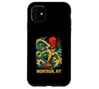 Surfer Montauk NY Vintage Coastal Living pour Hommes Coque pour iPhone 11