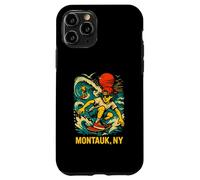 Surfer Montauk NY Vintage Coastal Living pour Hommes Coque pour iPhone 11 Pro