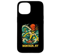 Surfer Montauk NY Vintage Coastal Living pour Hommes Coque pour iPhone 15