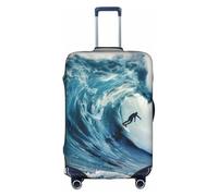 Surfer on Ocean Wave Housse de protection anti-poussière élastique pour bagage de 45,7 à 81,3 cm, multicolore, M(22"-24" Suitcase)