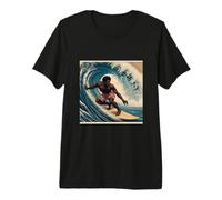 Surfer polynésien Surf A Great Wave Ukiyo-e Style Hokusai T-Shirt Haut de Gamme