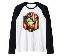 Surfer Sasquatch Big Foot Surf Lover Surf Dude Shaka USA Manche Raglan