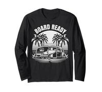 Surfers. Palmiers. Plage. Camping. Board prêt. Manche Longue