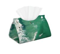 Surfers Riding Waves Long Housse de Boîte à Mouchoirs en Cuir PVC Imperméable Pliable Décoratif pour Maison, Bureau, Voiture et Salle de Bain