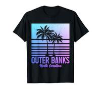 Surfeur de plage rétro d'Outer Banks en Caroline du Nord T-Shirt