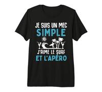 Surfeur idée Cadeau mec Simple apéro Surf Vacances T-Shirt Haut de Gamme