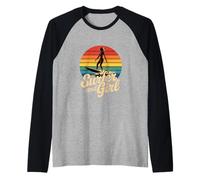 Surfeuse rétro Amusante pour Fille Rainbow Vintage des années 70 Manche Raglan