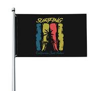 Surfez En Californie, Détendez-Vous Drapeaux Décoratif Colorée Garden Flag Durable Drapeaux De Jardin Pour Intérieure Balcon Pelouse 90X150Cm